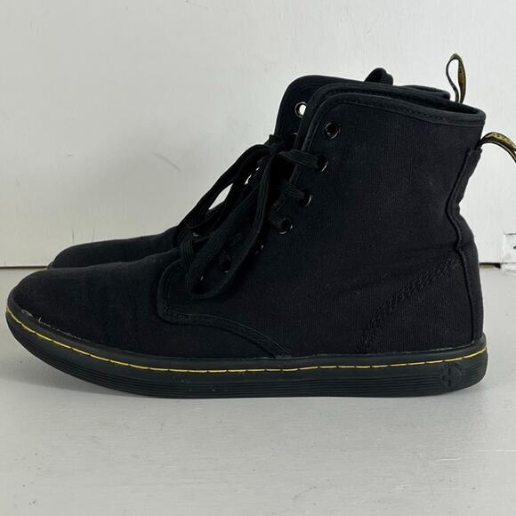 Dr. Martens Boots Women's Size 7 Shoreditch Black Canvas Air Wair Combat - Picture 1 of 11
